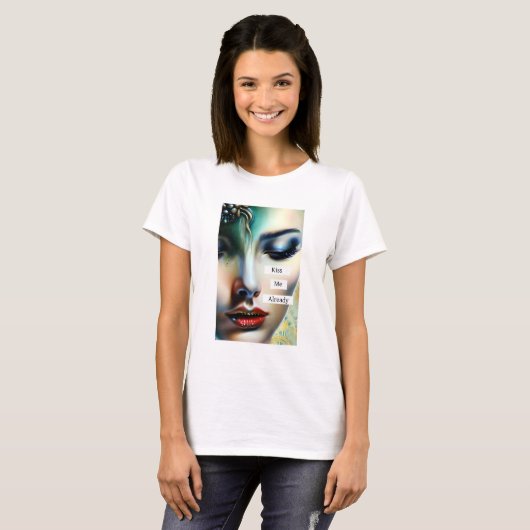 Kus me al | Fantasie Etherische Kunst T-shirt (Voorkant volledig)