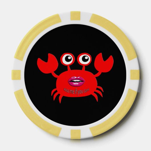 Kus me als je kunt! Pookspaanders, Ivoor Solid Edg Pokerchips (Voorkant)