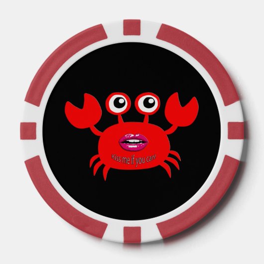 Kus me als je kunt! Pookspaanders, rode stevige ra Poker Chips (Voorkant)