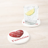 Kus me als je mijn Valentijn bent Zandsteen Onderzetter (Zijkant)