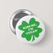 Kus me, ben ik de Klaver van de Veganist Ronde Button 5,7 Cm (Voorkant /achterkant)