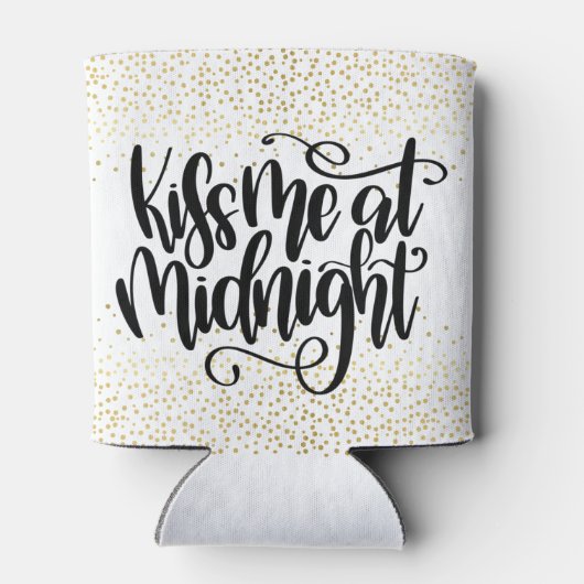 Kus me bij Midnight New Years Klock Blikjeskoeler (Achterkant)