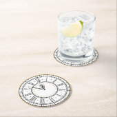 Kus me bij Midnight New Years Klock Ronde Kartonnen Onderzetter (Insitu)