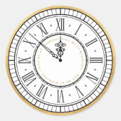 Kus me bij Midnight New Years Klock Ronde Sticker (Voorkant)