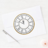 Kus me bij Midnight New Years Klock Ronde Sticker (Envelop)