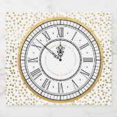 Kus me bij Midnight New Years Klock Sparkling Wijnetiket (Enkel label)
