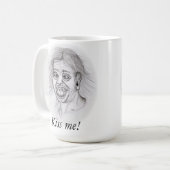 Kus me! - Bleistiftzeichnung Koffiemok (Voorkant links)
