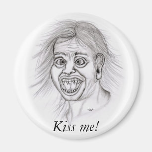 Kus me! - Bleistiftzeichnung Magneet