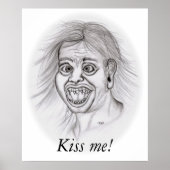 Kus me! - Bleistiftzeichnung Poster (Voorkant)