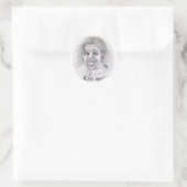 Kus me! - Bleistiftzeichnung Ronde Sticker (Tas)