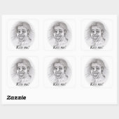 Kus me! - Bleistiftzeichnung Vierkante Sticker (Vel)