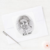 Kus me! - Bleistiftzeichnung Vierkante Sticker (Envelop)