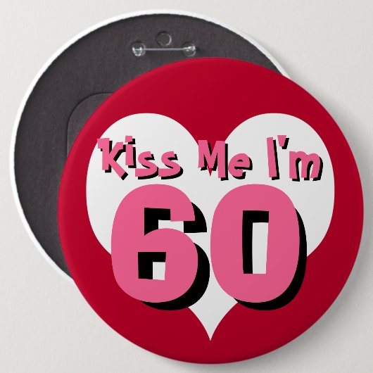 Kus Me Button - 60 (Voorkant /achterkant)