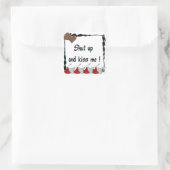 Kus me Chocolates. Vierkante Sticker (Tas)