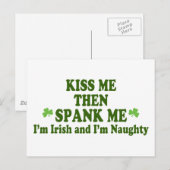 Kus me dan spank me cadeau briefkaart (Voorkant / Achterkant)