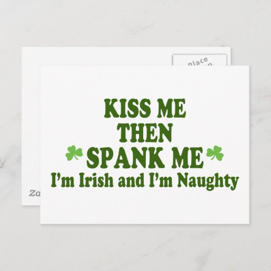 Kus me dan spank me cadeau briefkaart (Voorkant / Achterkant)