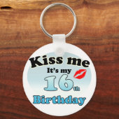 Kus me dat het mijn 16e verjaardag is sleutelhanger (Voorkant)