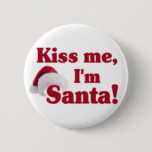 Kus me dat ik de kerstknoop ben ronde button 5,7 cm