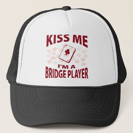 Kus me dat ik een brugspeler ben trucker pet (Voorkant)