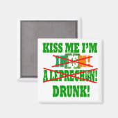 Kus me dat ik Iers ben, een leprechaun, drink! Magneet (Voorkant / Achterkant)