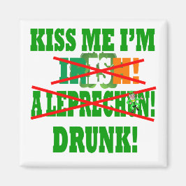 Kus me dat ik Iers ben, een leprechaun, drink! Magneet