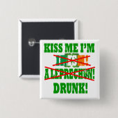 Kus me dat ik Iers ben, een leprechaun, drink! Vierkante Button 5,1 Cm (Voorkant /achterkant)