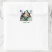 Kus me dat ik Iers ben! Vierkante Sticker (Tas)