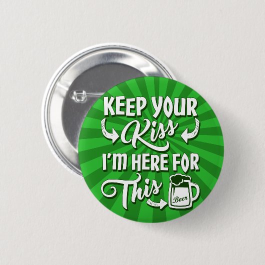 Kus me Funny Irish niet Ronde Button 5,7 Cm (Voorkant /achterkant)