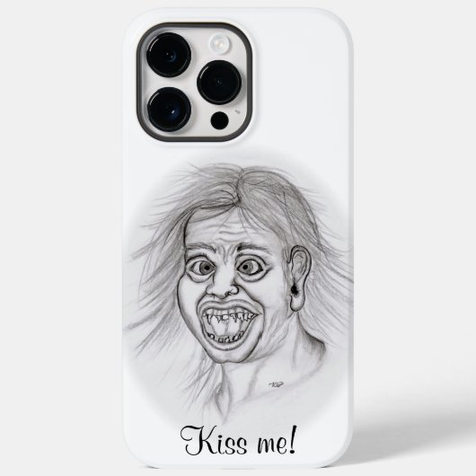Kus me! Funny tekening zwart-wit design Case-Mate iPhone Case (Achterkant)