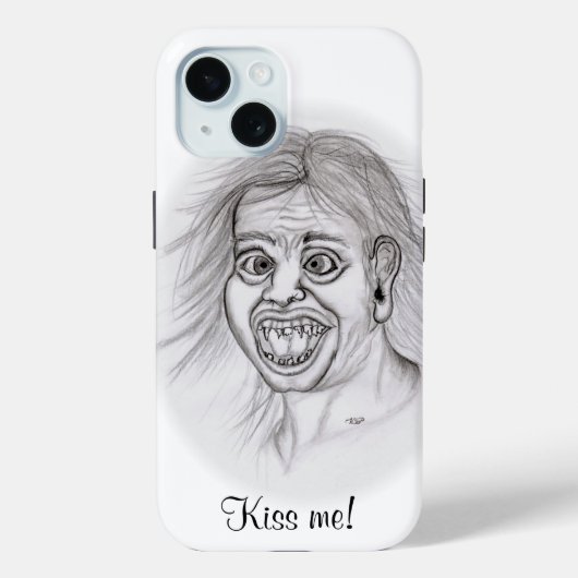 Kus me! Funny tekening zwart-wit design Case-Mate iPhone Case (Achterkant)