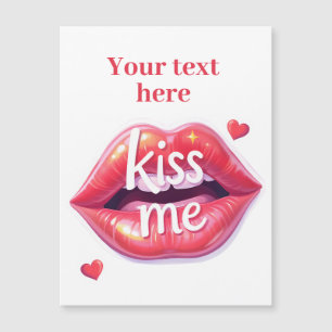 Kus Me Glanzende Rode Lippen Kunst Illustratie