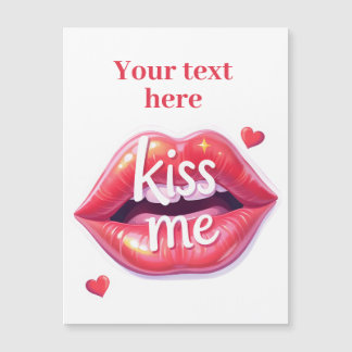 Kus Me Glanzende Rode Lippen Kunst Illustratie
