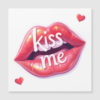 Kus Me Glanzende Rode Lippen Kunst Illustratie