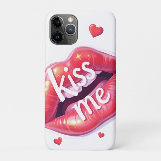 Kus Me Glanzende Rode Lippen Kunst Illustratie Case-Mate iPhone Case (Achterkant)