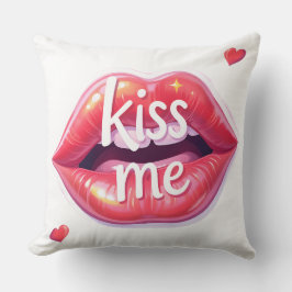 Kus Me Glanzende Rode Lippen Kunst Illustratie Kussen