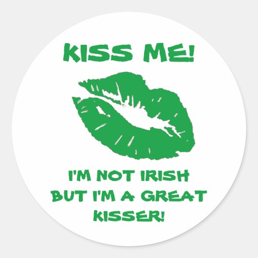 Kus me-groen Ierse kus Ronde Sticker (Voorkant)