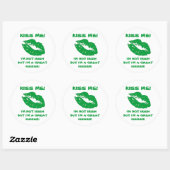 Kus me-groen Ierse kus Ronde Sticker (Vel)