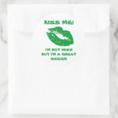 Kus me-groen Ierse kus Ronde Sticker (Tas)