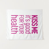 'Kus me, het is goed voor je gezondheid' Wandkleed (Voorkant (horizontaal))