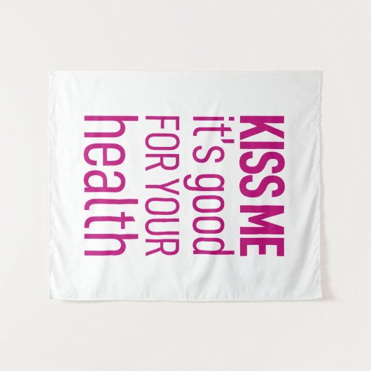 'Kus me, het is goed voor je gezondheid' Wandkleed (Voorkant (horizontaal))