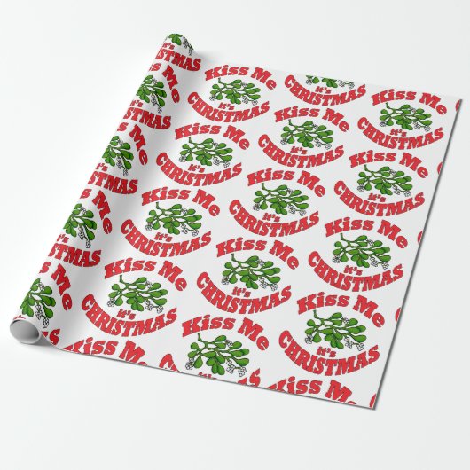 Kus me, het is Kerstmis. Cadeaupapier (Uitgerold)