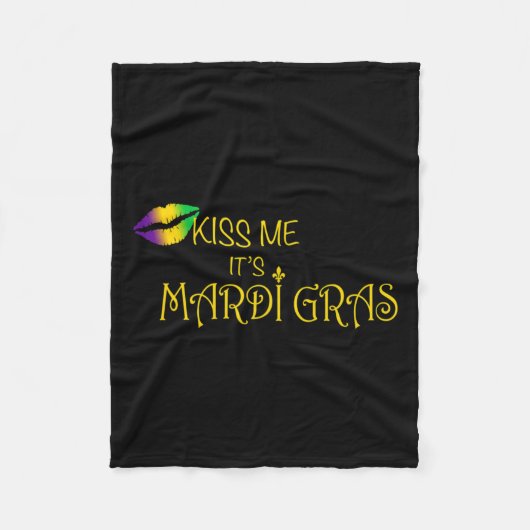 Kus me, het is Mardi Gras Fleece Deken (Voorkant)