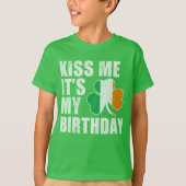 Kus me Het is mijn verjaardag T-shirt (Voorkant)