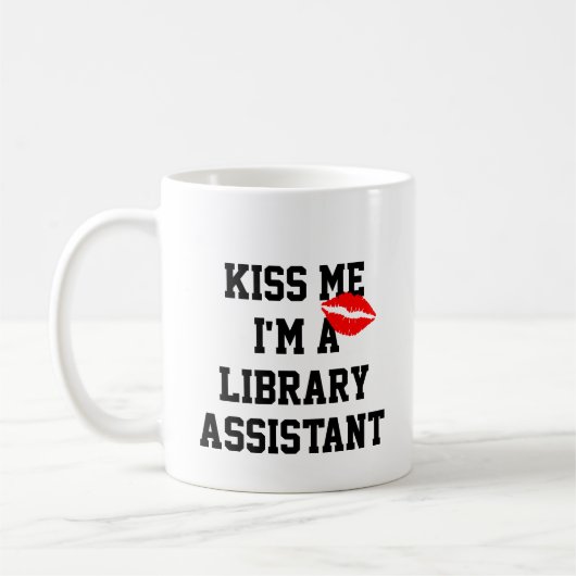 Kus me I m a Library Assistant Coffee Mok (Links)