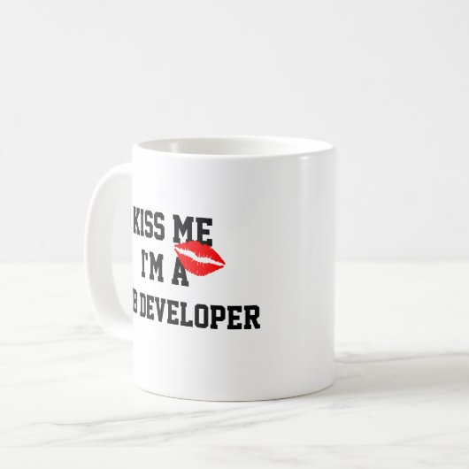 Kus me I m a Web Developer Mok (Voorkant links)