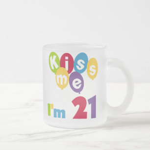 Kus me Ik ben 21 T-shirts en cadeautjes op de verj Matglas Koffiemok