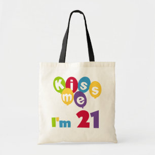 Kus me Ik ben 21 T-shirts en cadeautjes op de verj Tote Bag
