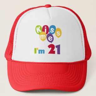 Kus me Ik ben 21 T-shirts en cadeautjes op de verj Trucker Pet