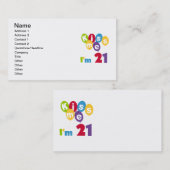 Kus me Ik ben 21 T-shirts en cadeautjes op de verj Visitekaartje (Voorkant / Achterkant)