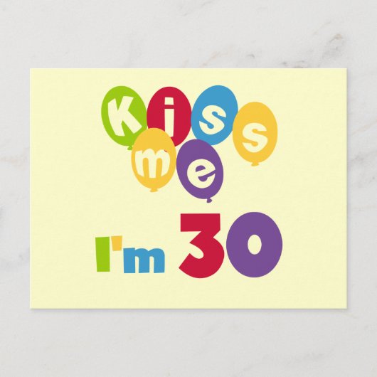 Kus me Ik ben 30 T-shirts en cadeautjes Briefkaart (Voorkant)